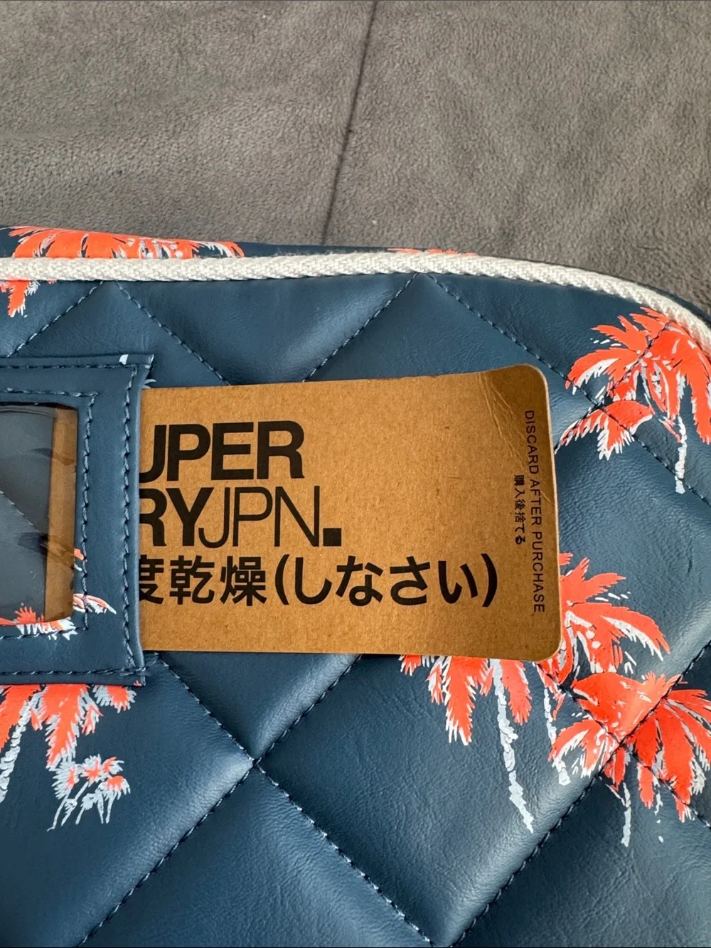 Superdry Navy and Orange Palm Print Crossbody/shoulder laptop travel bag